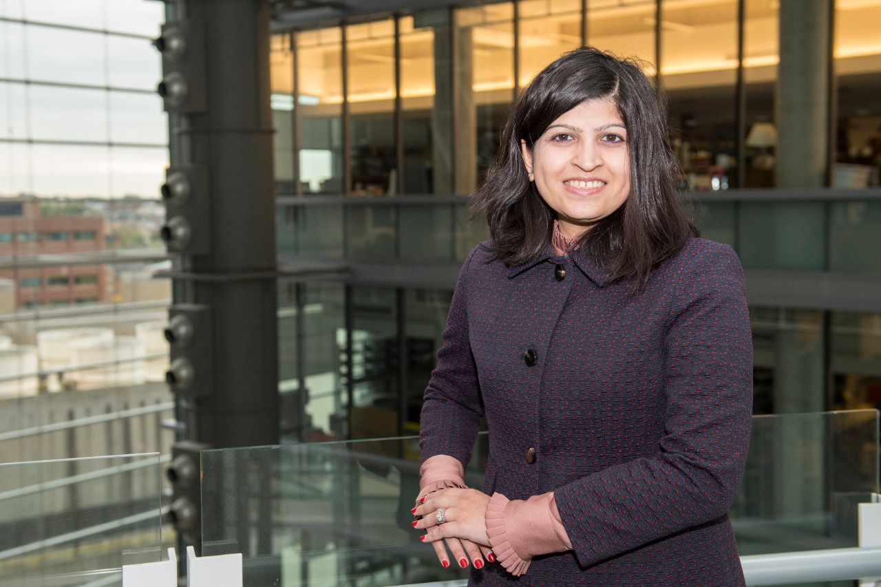 Silvi Shah, MD, on a bridge in the UC College of Medicine