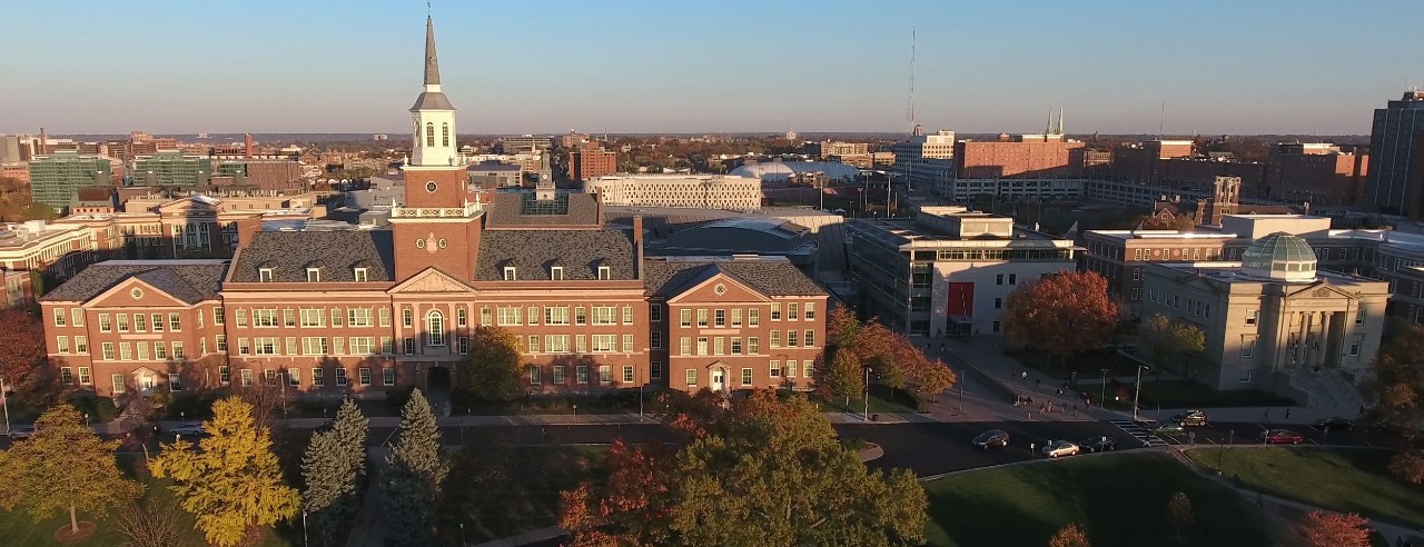 Aerial shot of campus