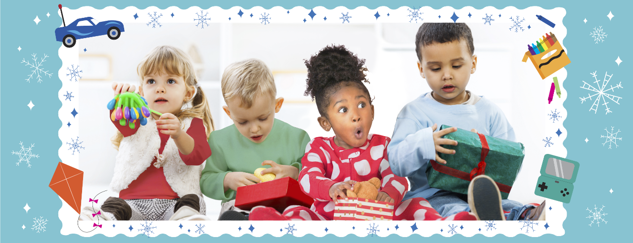 Children opening toys