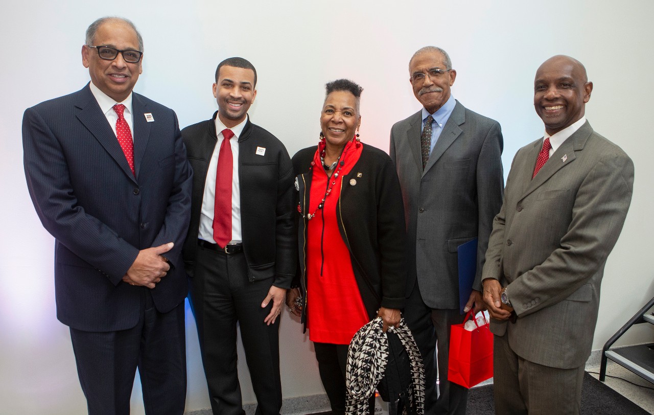 Dr. Neville Pinto University of Cincinnati president spoke during the Veterans Day ceremony at (TUC) Tangeman University Center November 8, 2019. UC/Joseph Fuqua II