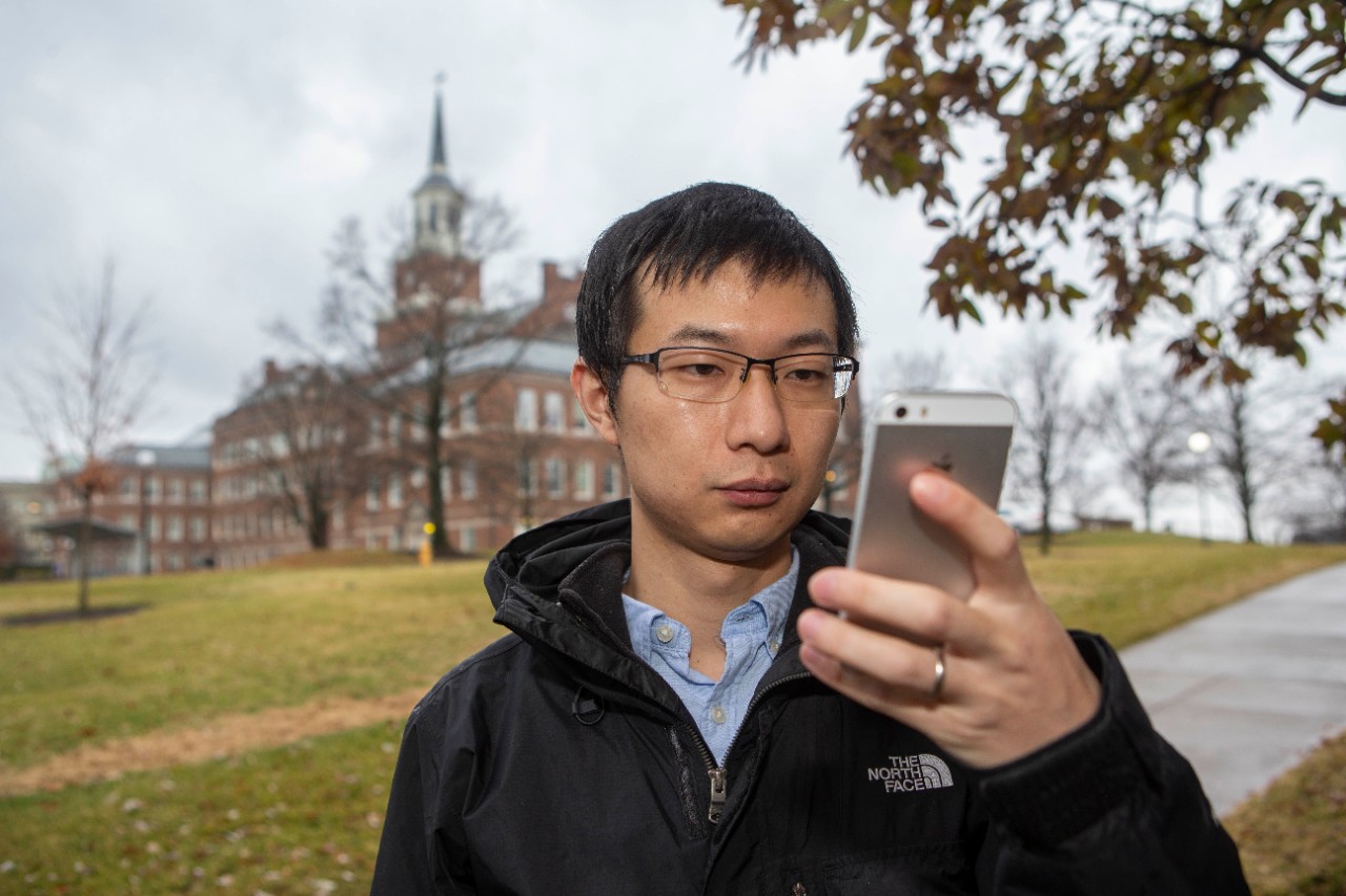 Minxuan Lan, UC geography student shown here in the company lab at Braunstein. UC Joseph Fuqua II