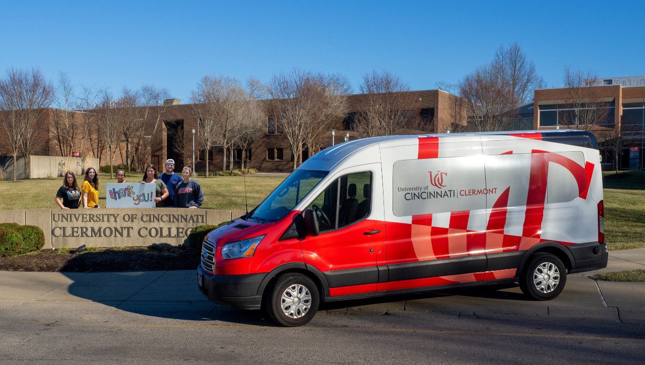 Van that Holman Motors donated and students