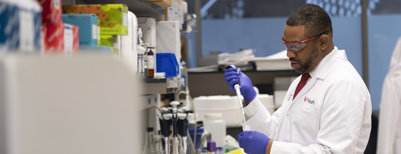 Donald Lynch, MD, in a lab.