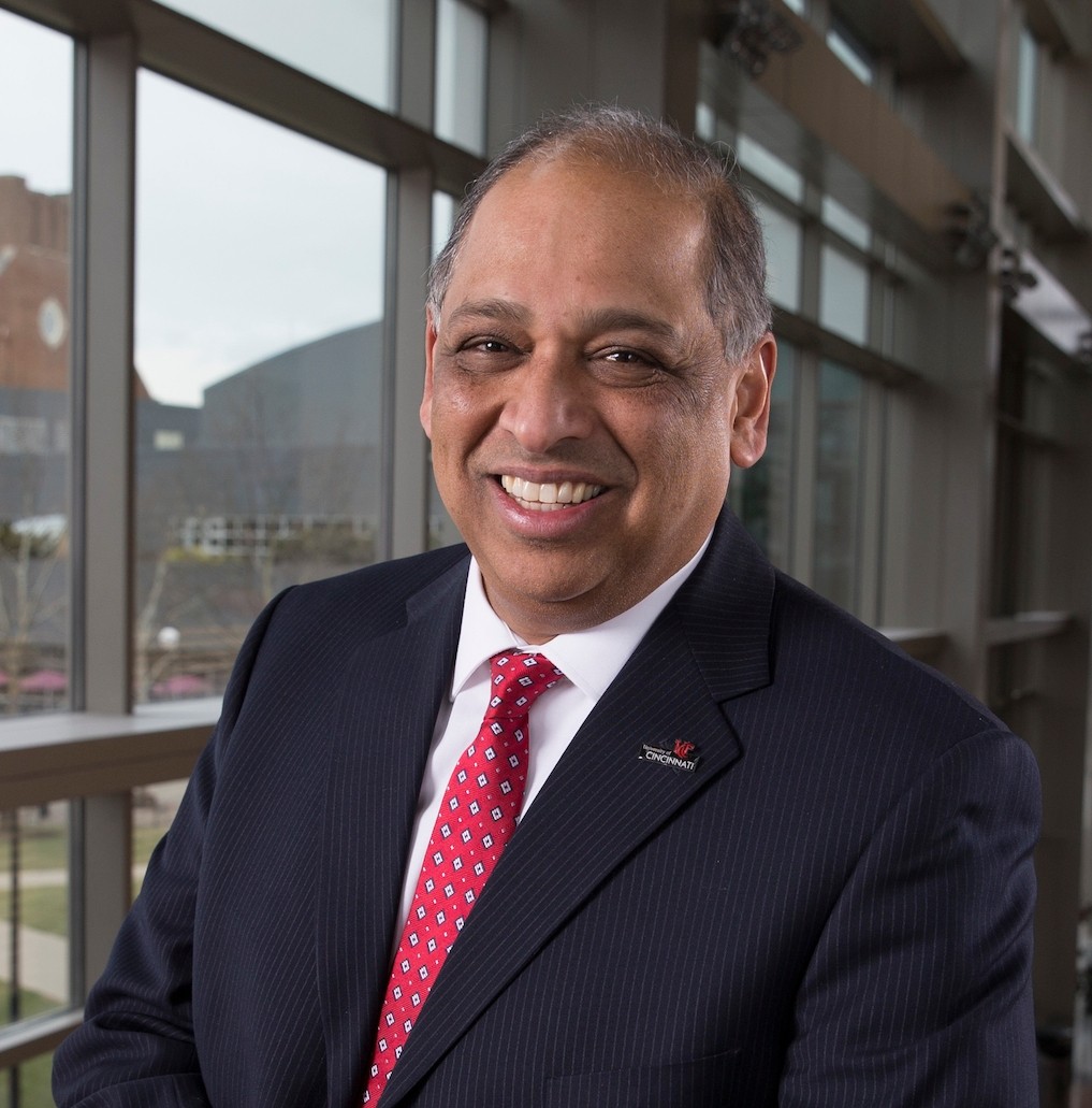 Neville Pinto, UC's 30th President in University Pavilion.