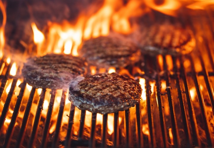 hamburgers on the grill
