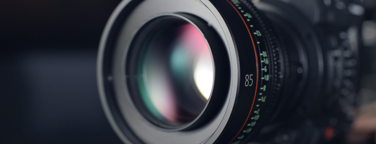 Close up of camera lens
