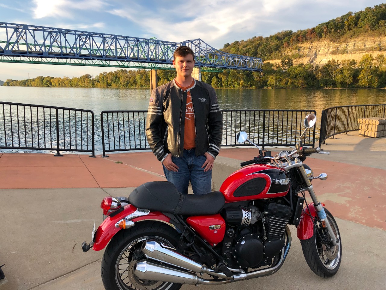 Patrick Draper with motorcycle