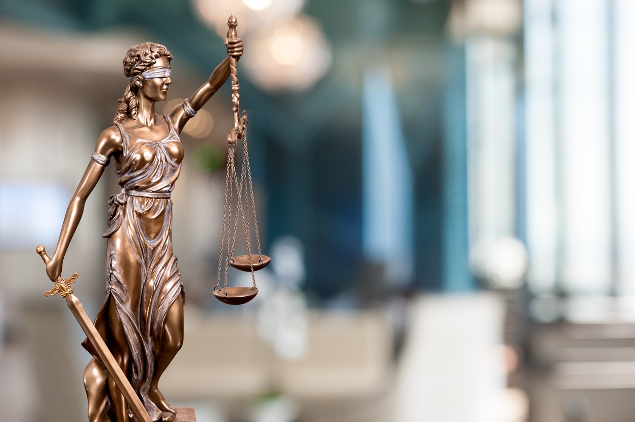 Lady Justice in an office