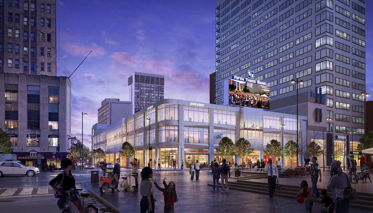 night view of downtown Cincinnati