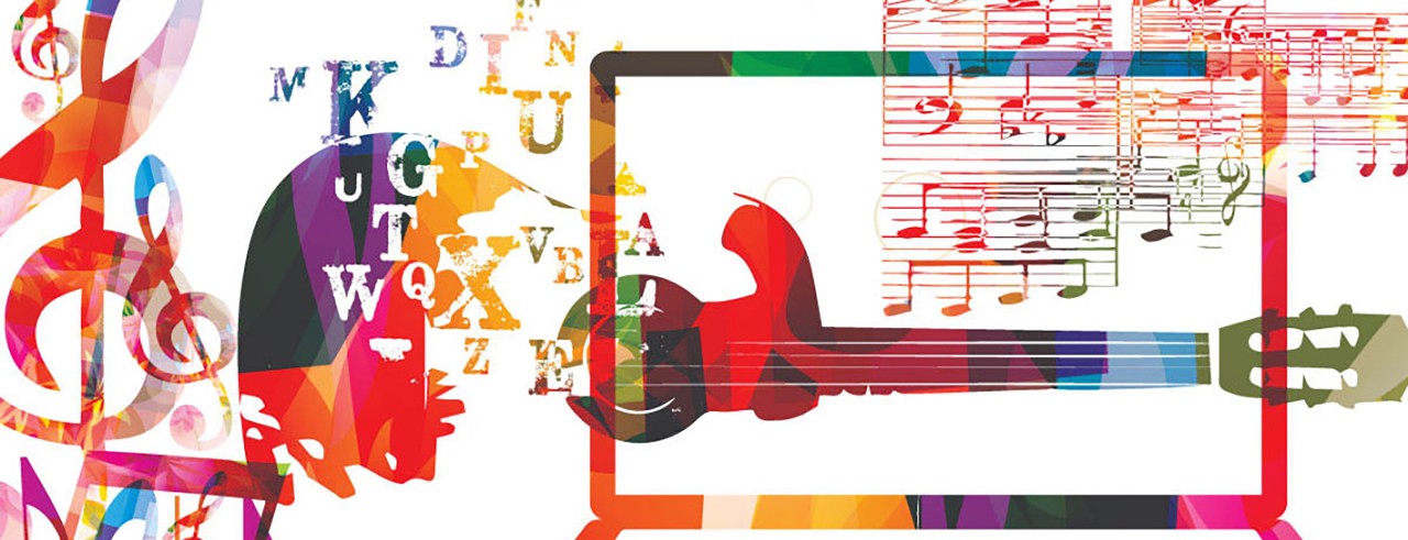 A graphic of music and theatre arts disciplines