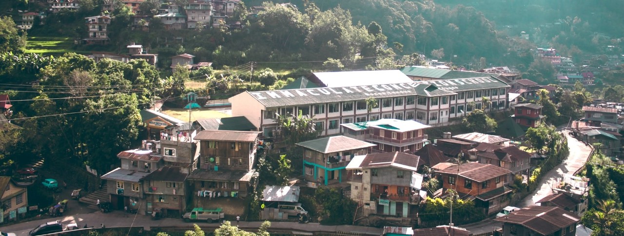 landscape and houses in the Philippines 