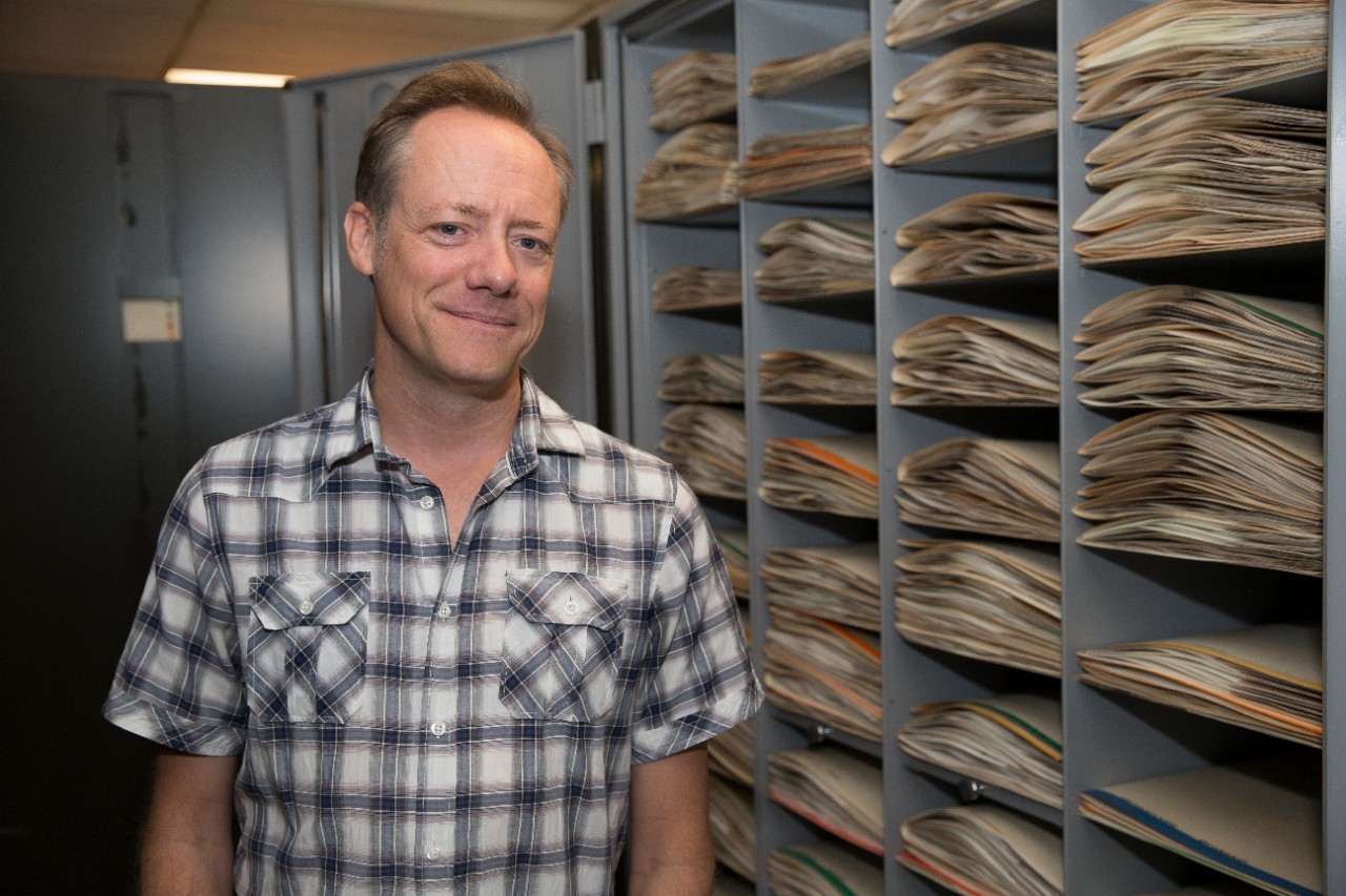 Dr. Eric Tepe gives tour of the Margaret Fulford herbarium at Crosley Tower. He discovered 9 new species of plants and contributed to a new exhibit at the Lloyd Library and Museum in Cinccinnati. 