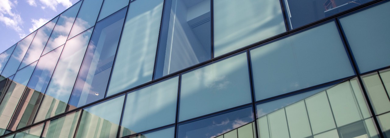 Abstract photo from inside the courtyard at Lindner Hall