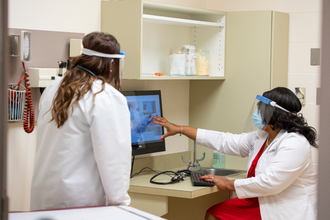 Louito Edje, MD, shown in the UC College of Medicine Simulation Center.