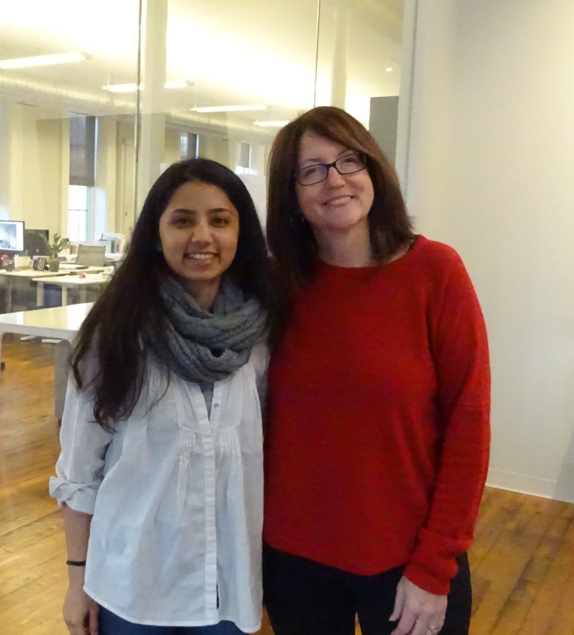 Anshumi Dhingra on the left standing next to her mentor Deanna Heil at City Studios.