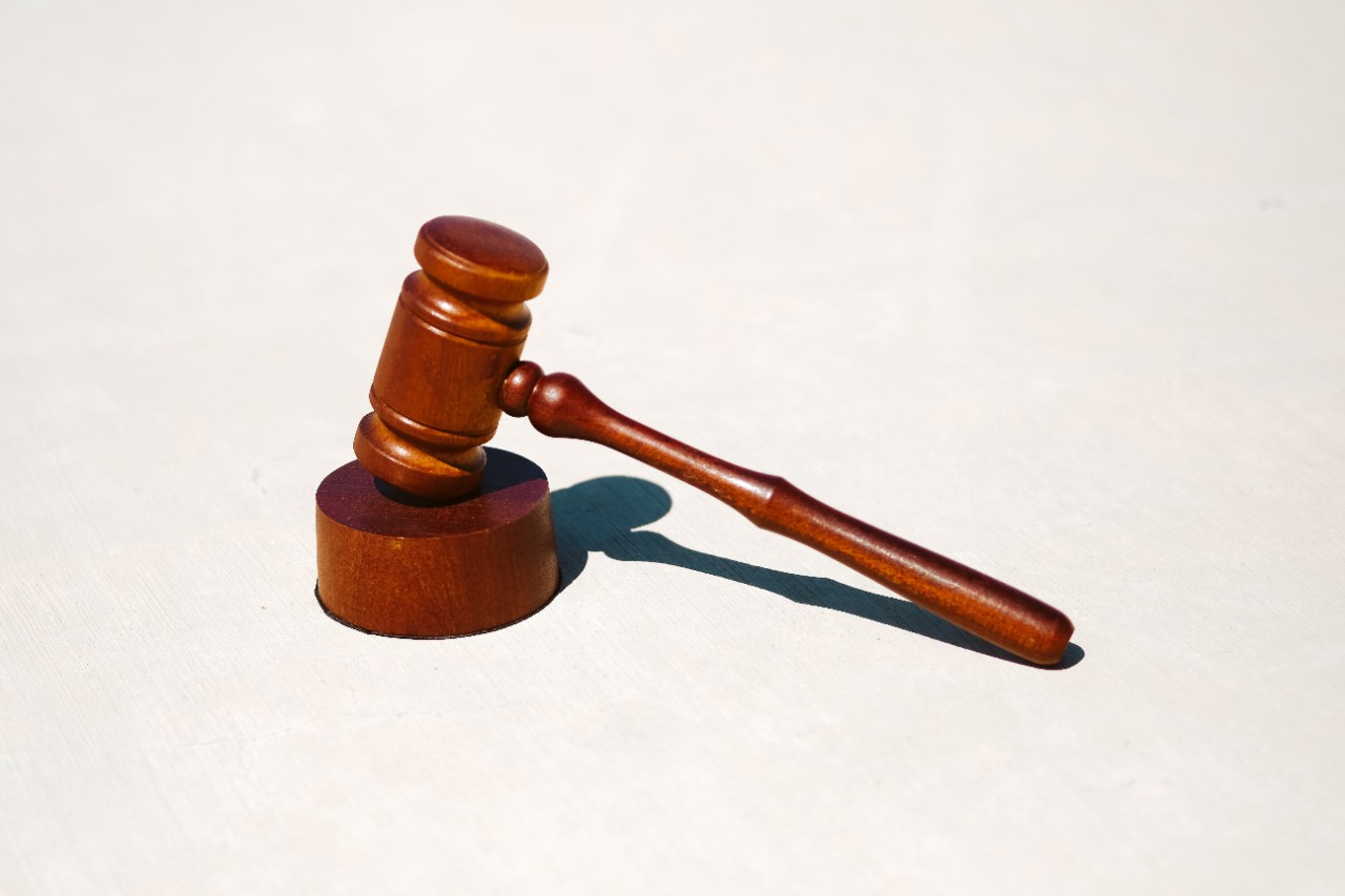 Judge's gavel shown