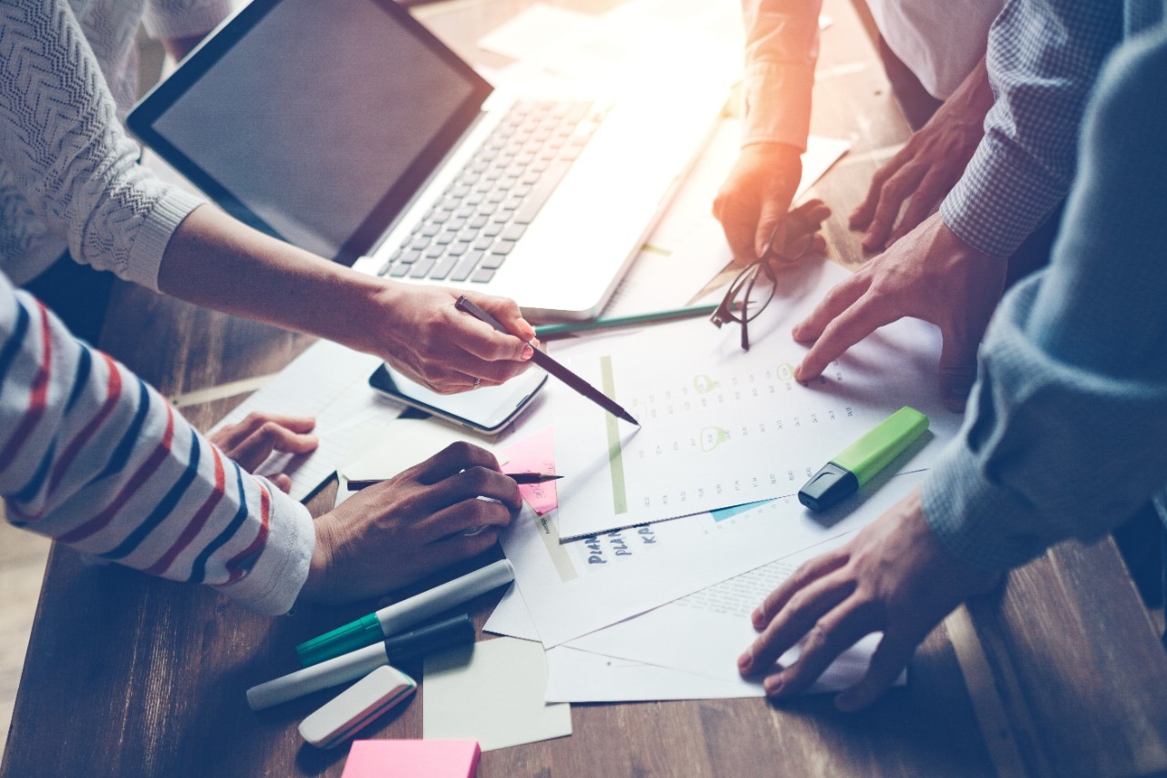 Team meeting in process