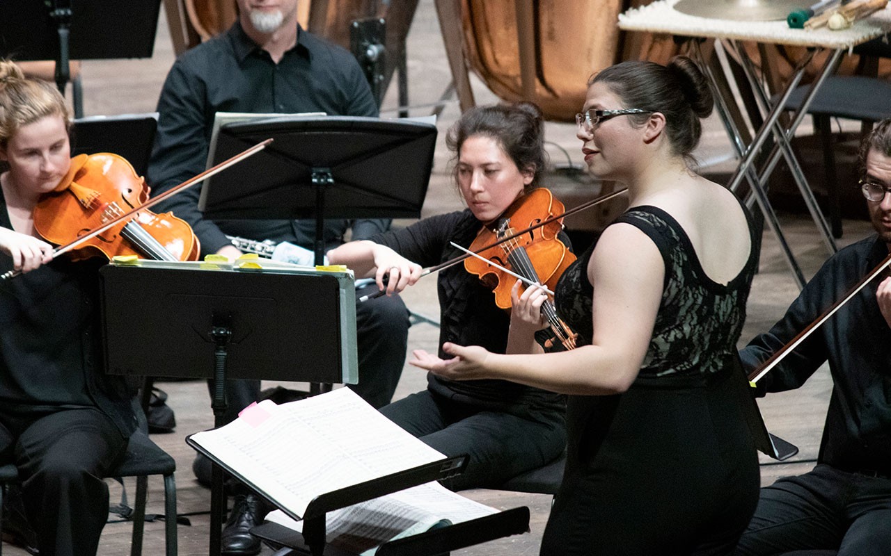 Students participating in a previous conducting workshop at CCM