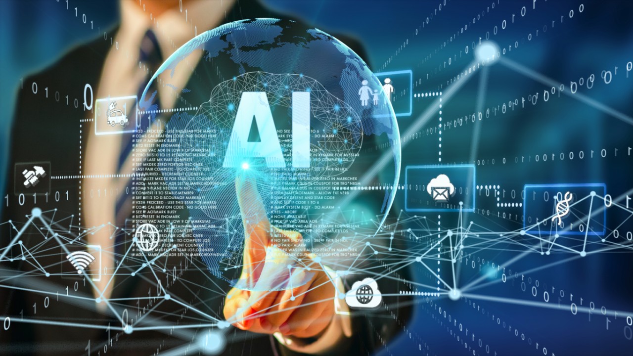 Artificial Intelligence photo with finger