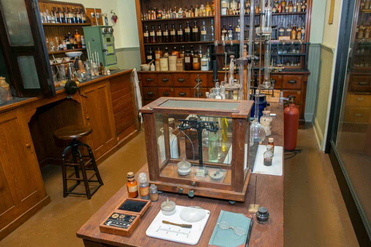 Detail shot in chemistry museum at Rieveschl. UC/Joseph Fuqua II