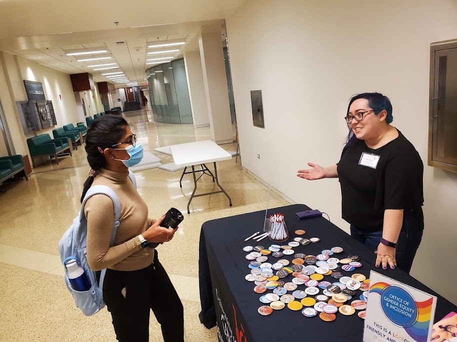 Student at event table 