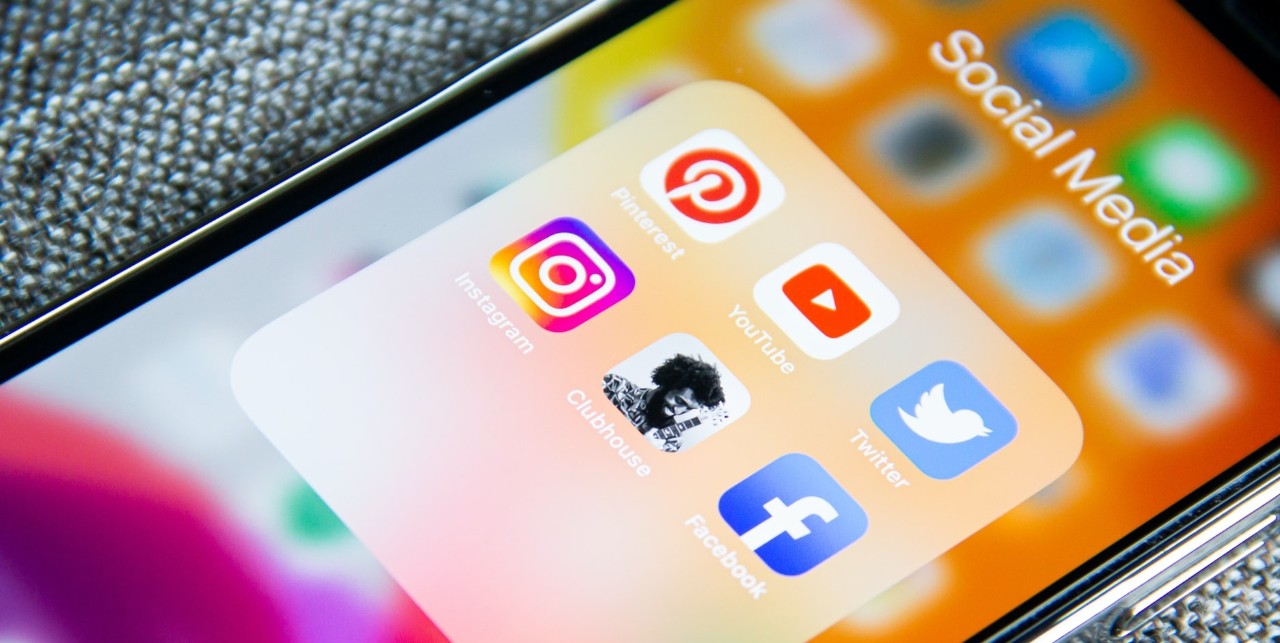 cell phone with apps on the screen