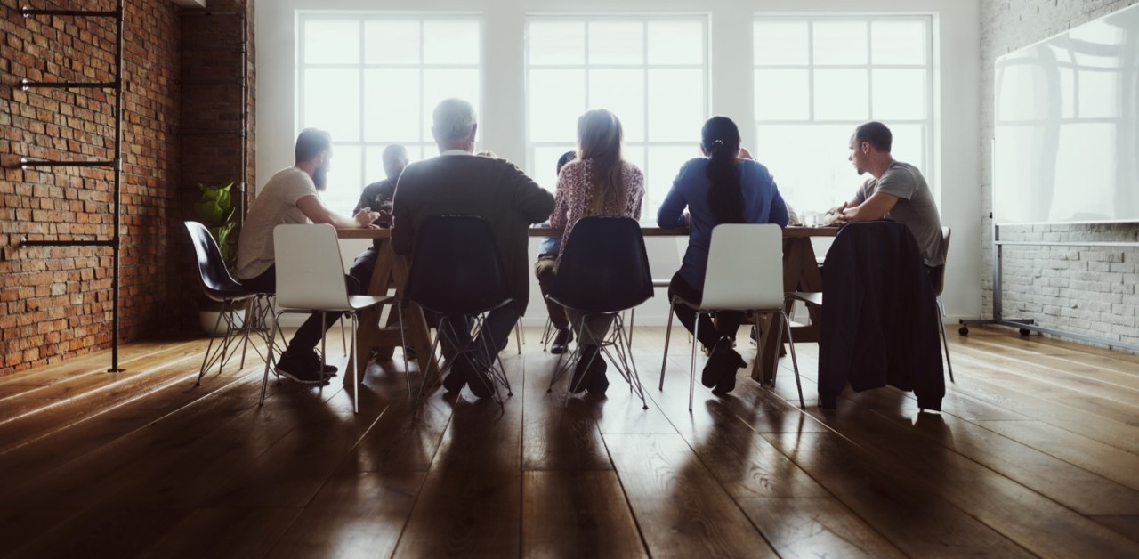 Team meeting in process