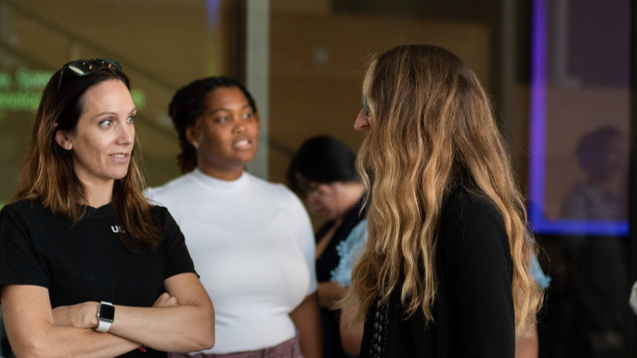  Rebecca Howell, MD, and Victoria McKenna, PhD, CCC-SLP at event
