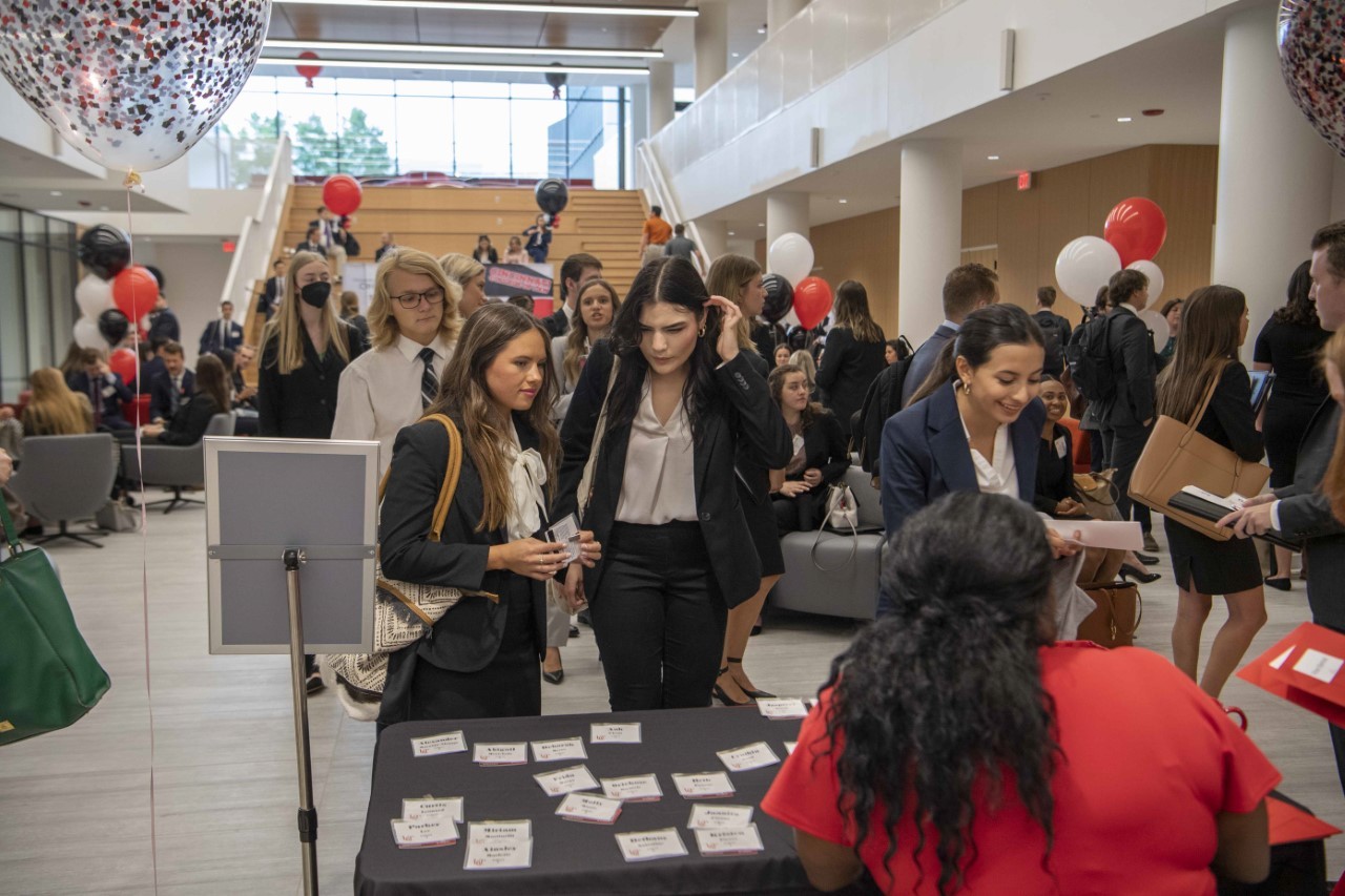 New law students in the new UC College of Law building.