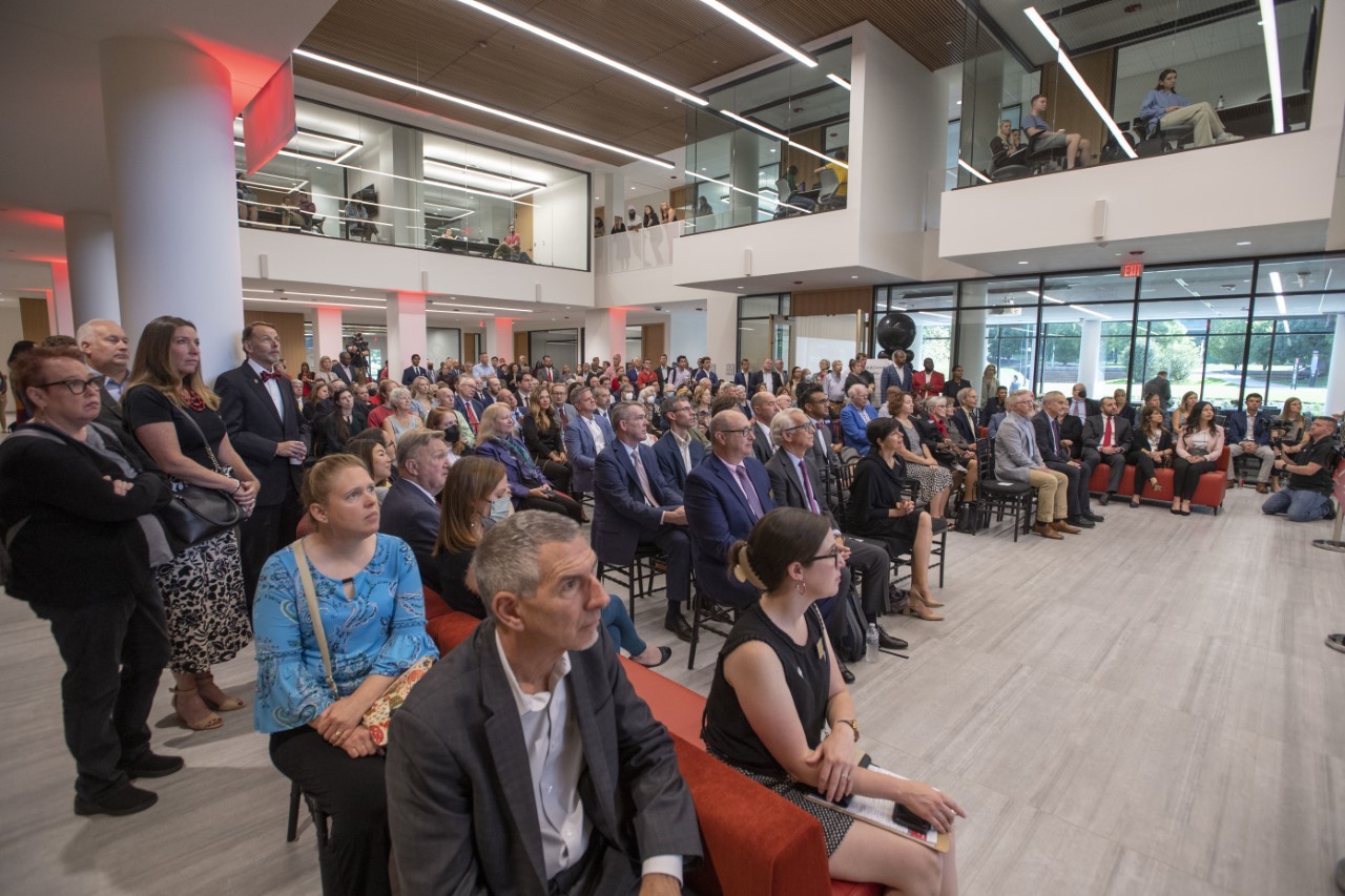 The atrium in the UC College of Law was filled with well-wishers for Sept. 13 grand opening