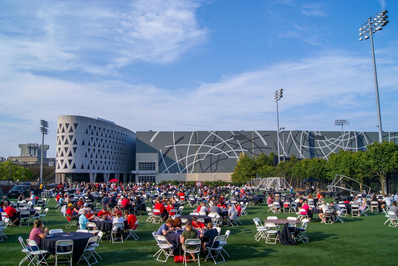 UC students and their families participate in the UC Family Weekend BBQ on Sept. 16, 2022 as one of the principle events of the evening. Guest played lawn games and enjoyed a catered feast of classic BBQ foods.