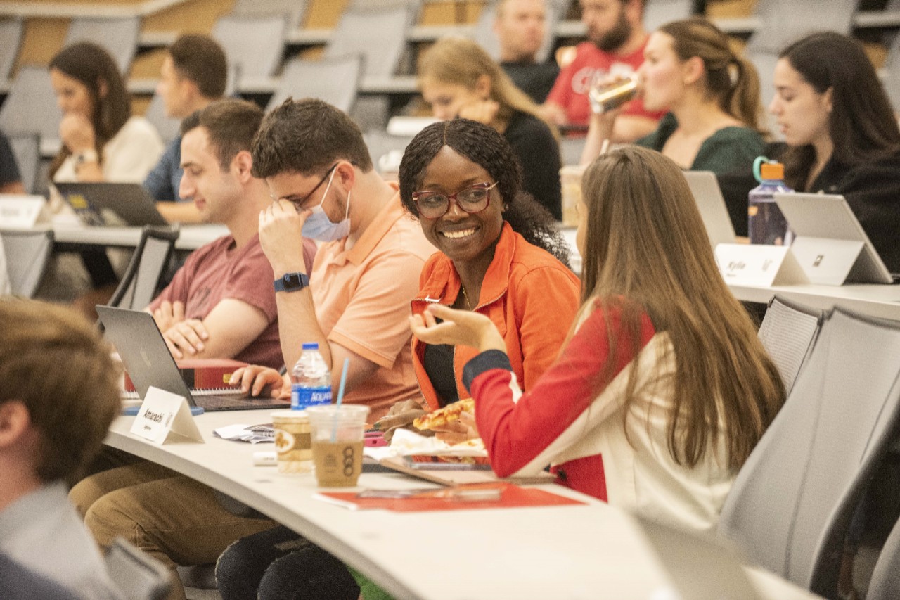 These first-year students law students are reaping the benefits of a $45.6 million building project recently completed.