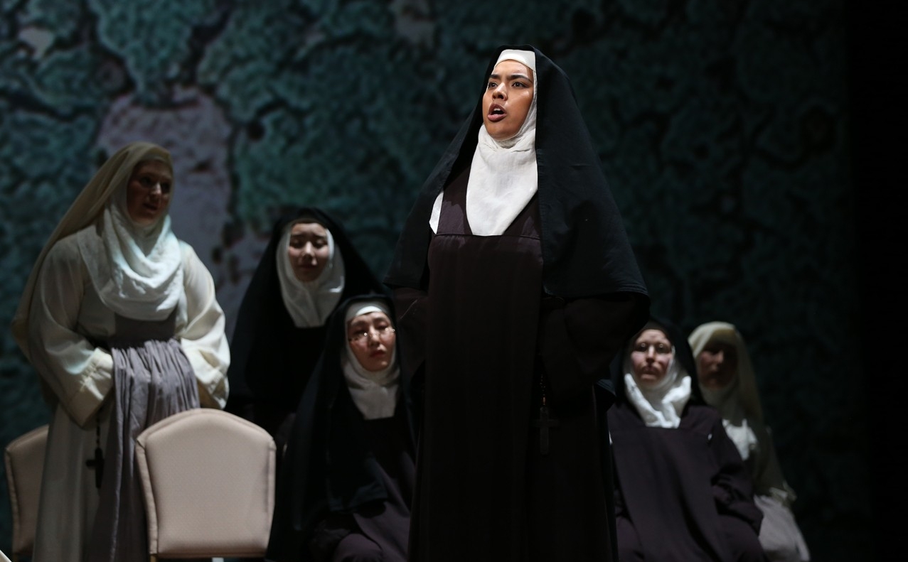 CCM students dressed as nuns perform in a dress rehearsal photo from CCM's Nov. 2022 production of "Dialogues of the Carmelites" Photo/Mark Lyons