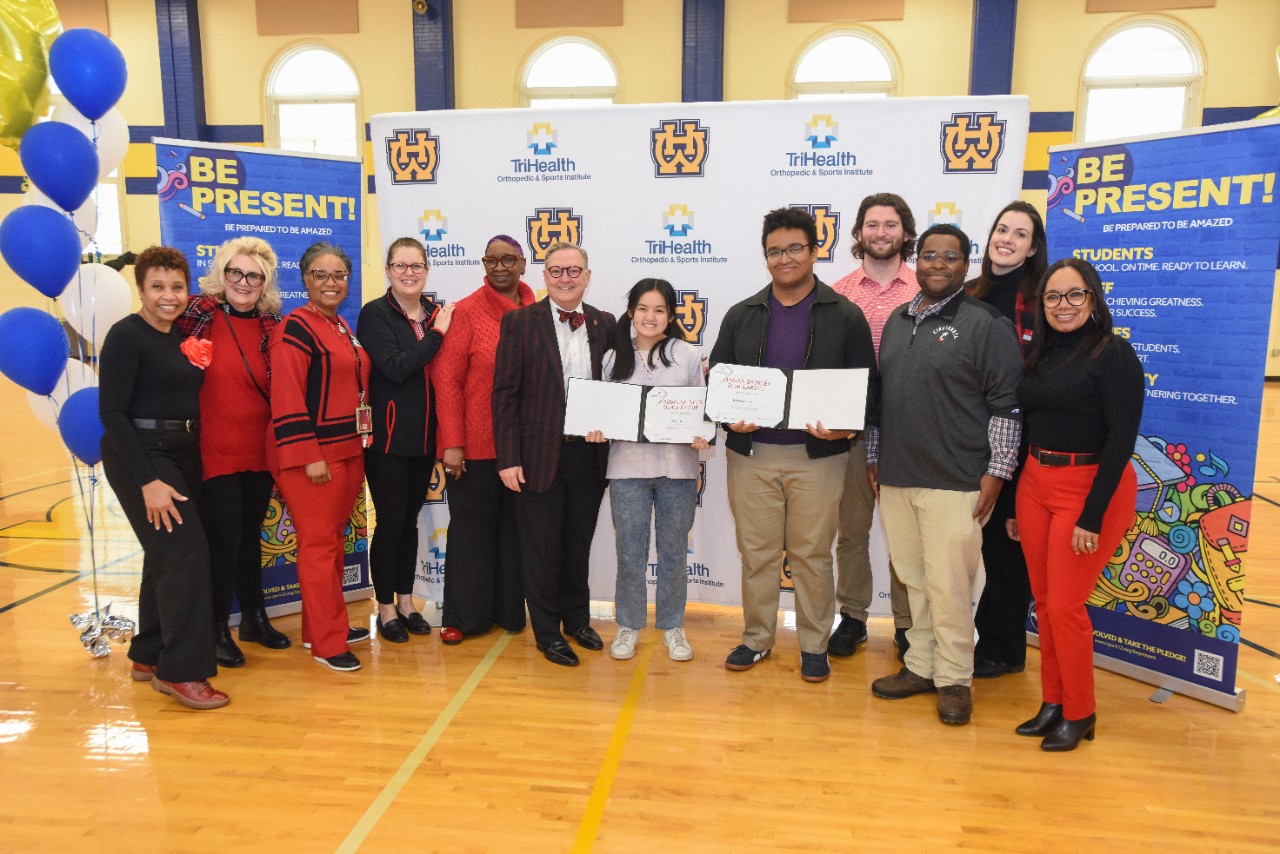 Uyen Dao and Joshua Lerman both attend Walnut Hills High School and are 2023 Marian Spencer Scholars. 