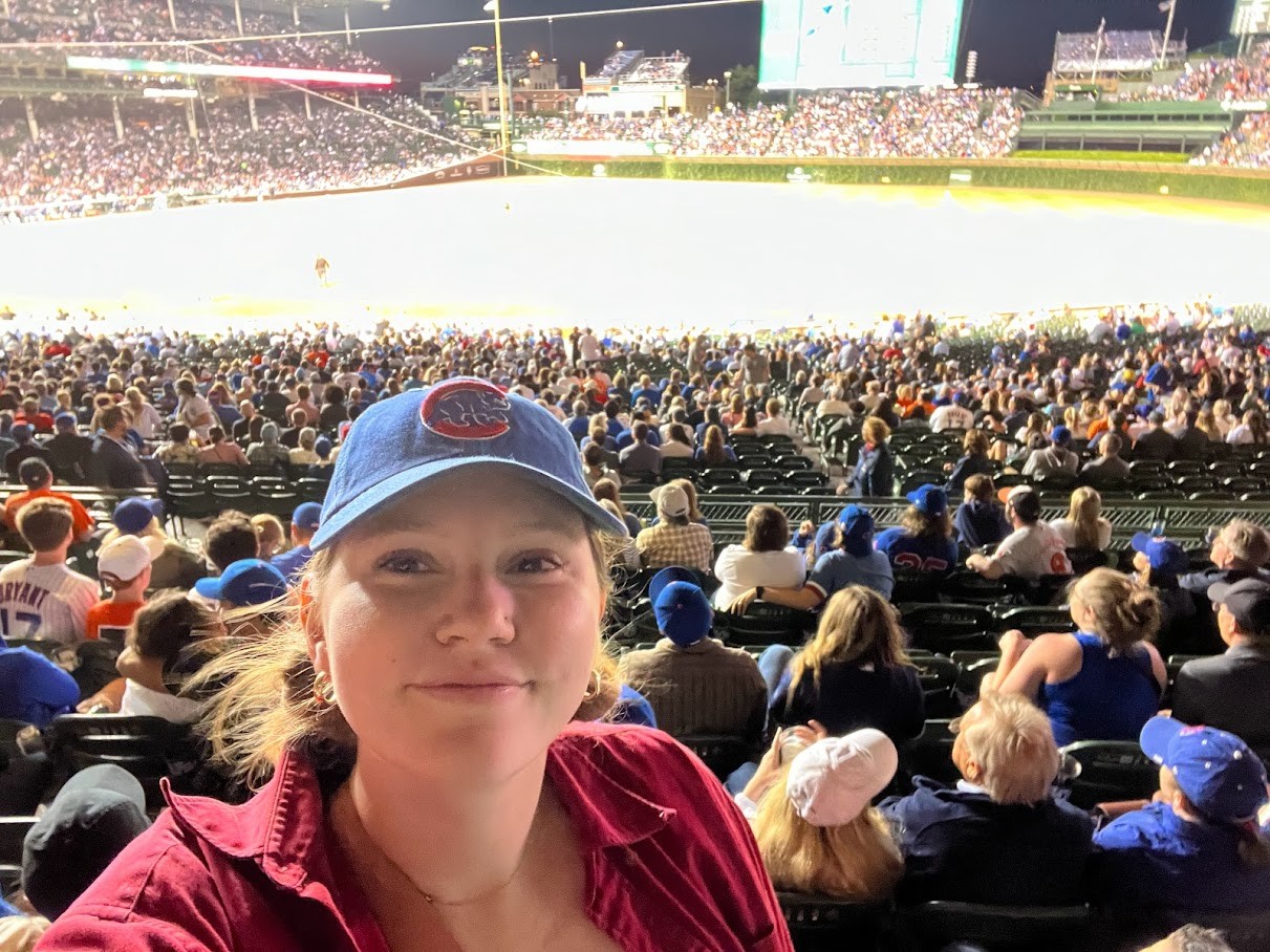 Abby Gast at a Chicago Cubs game