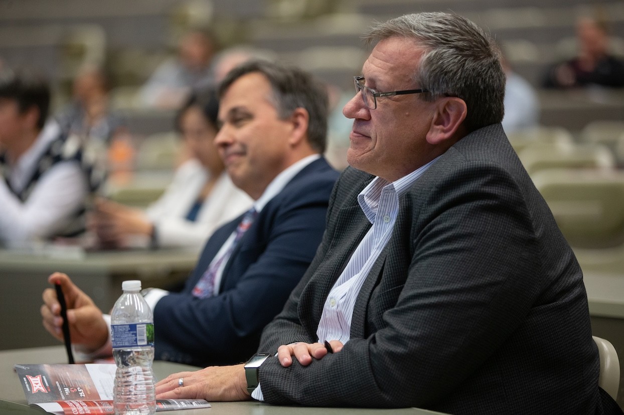 President Pinto addresses CEAS faculty and staff as part of his college tour.