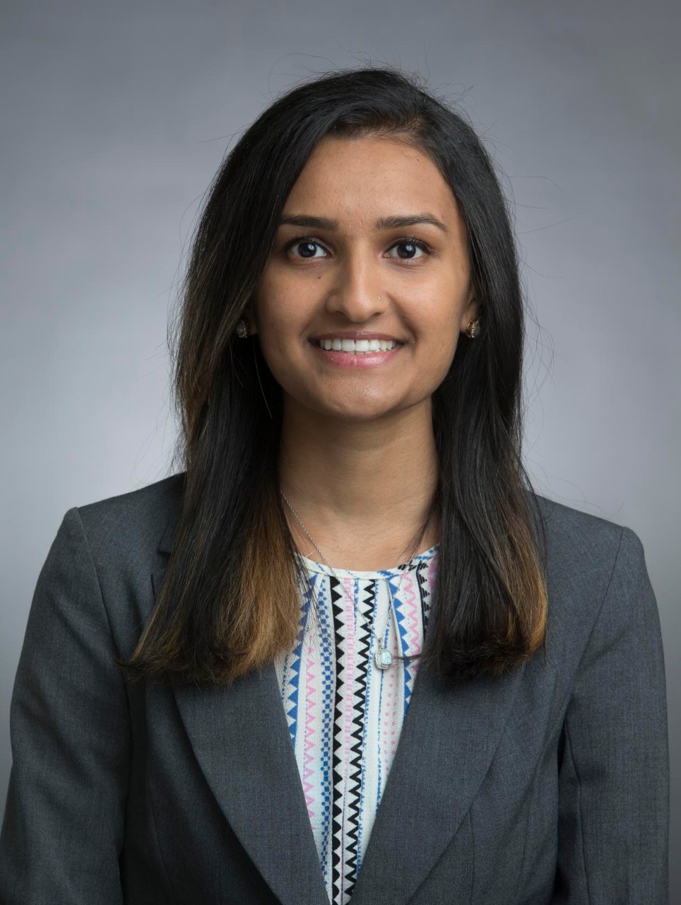 Grishma Patel, new employee in the Internal Audit department studio portrait. UC/Joseph Fuqua II