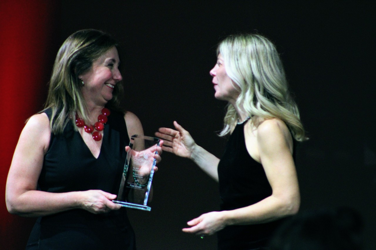 Pam Green receives the Champion in Inclusion award. 