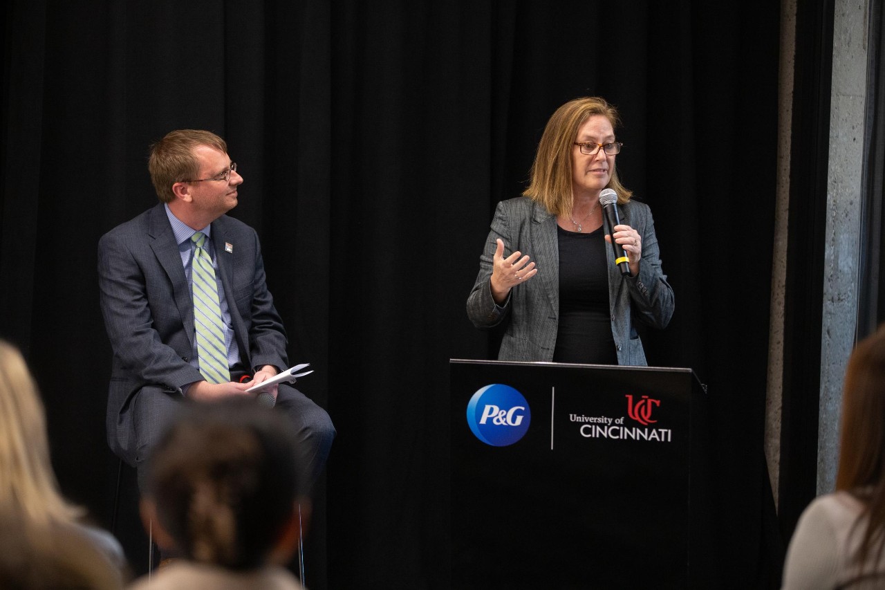 The University of Cincinnati and Procter & Gamble celebrate the opening of the newly renamed P&G Digital Accelerator @ The University of Cincinnati.