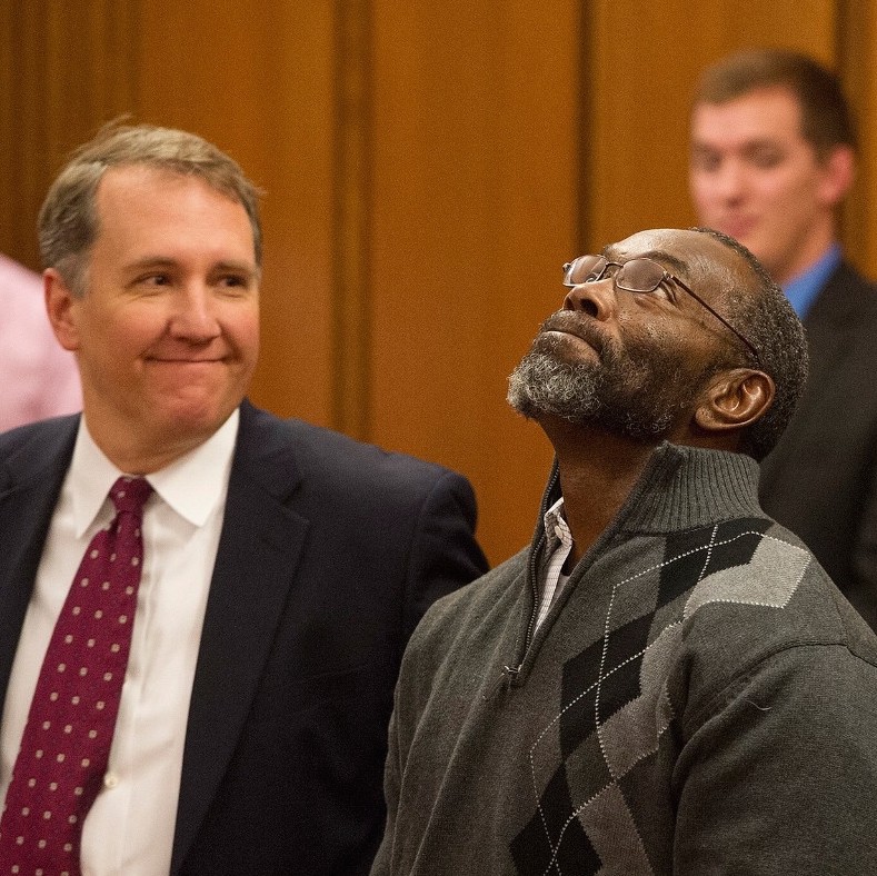 Mark Godsey, OIP director, and Rickey Jackson, exoneree