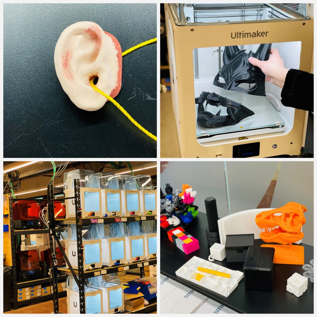 Makerspace 3D printers bring various ideas to life.