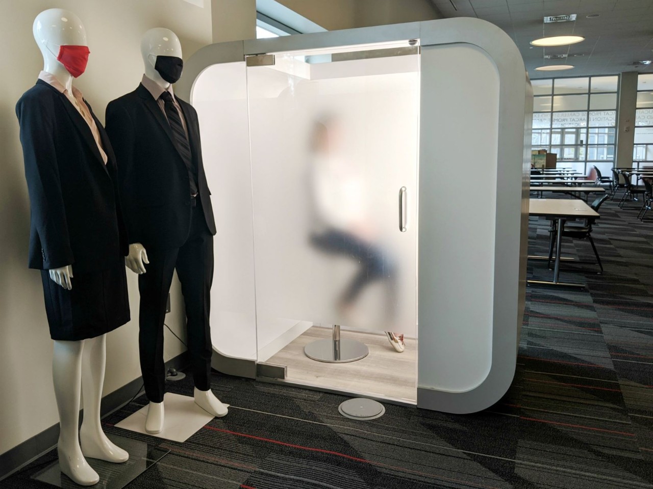 Photo booth inside career studio