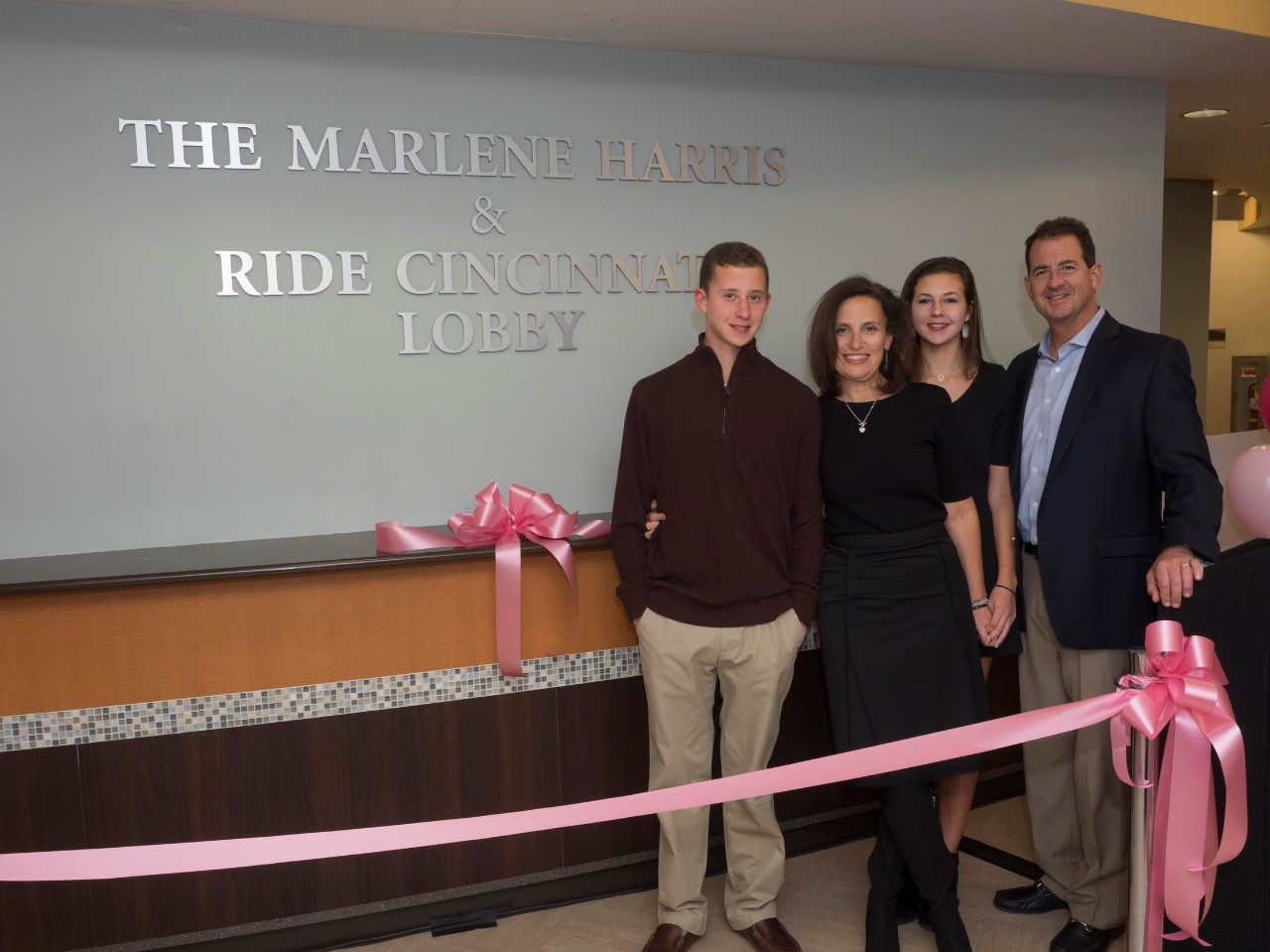 The naming of the lobby:  The Marlene Harris & Ride Cincinnati Lobby / Barrett Cancer Center 3rd floor