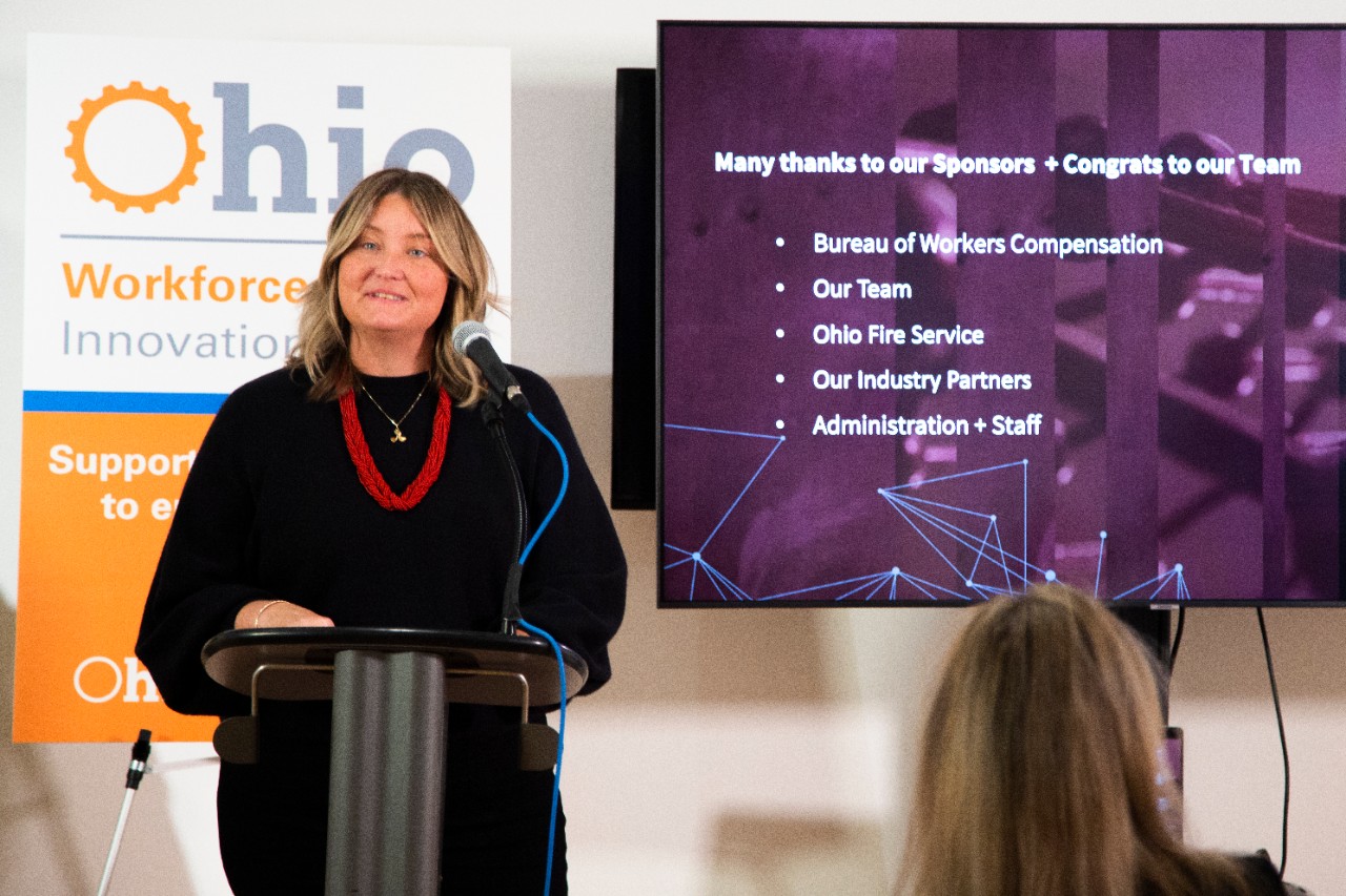 Ashley Kubley at the podium