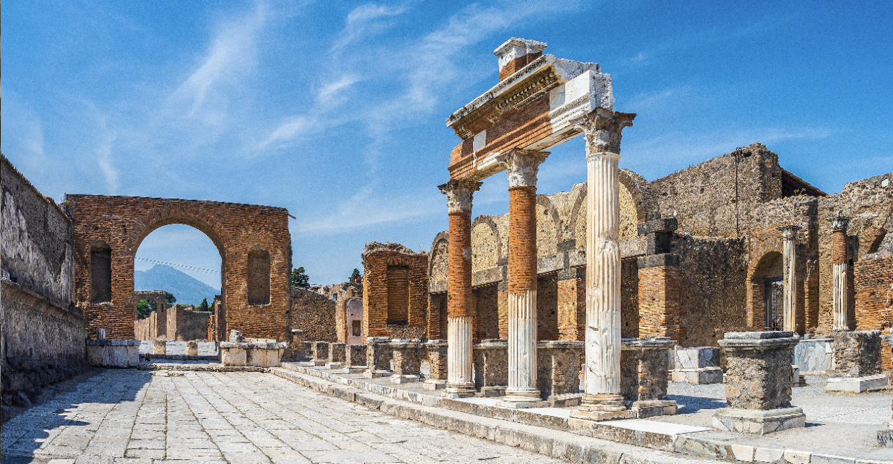 A plaza in the ancient Italian city of Pompeii.