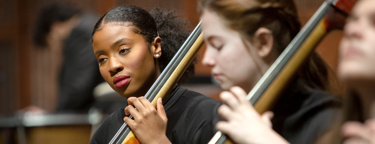CCM Philharmonia students perform on stage