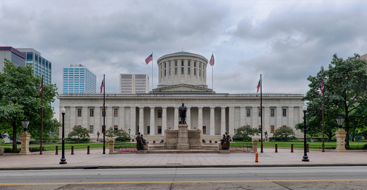 exterior of Ohio Statehouse in Columbus, Ohio