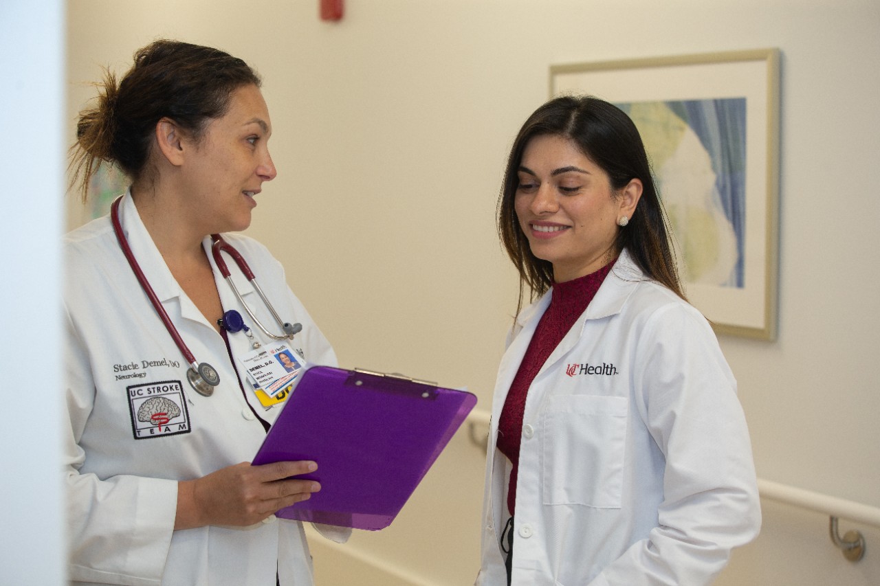 Eva A. Mistry, MD, Assistant Professor of Clinical Neurology and Rehabilitation Medicine, College of Medicine, at work in the Gardner Neuroscience Institute.