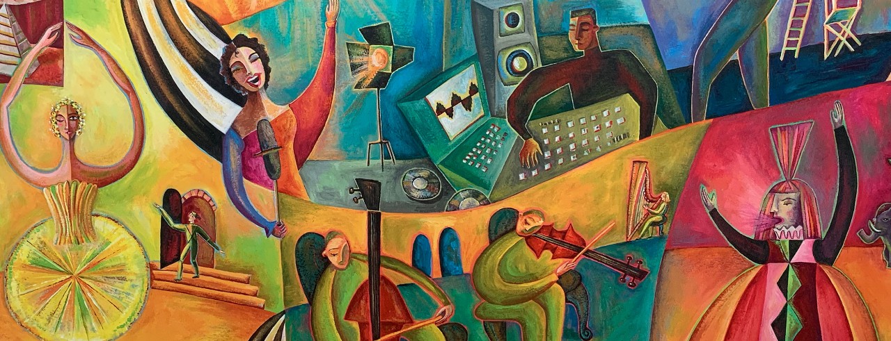 A colorful mural at CCM