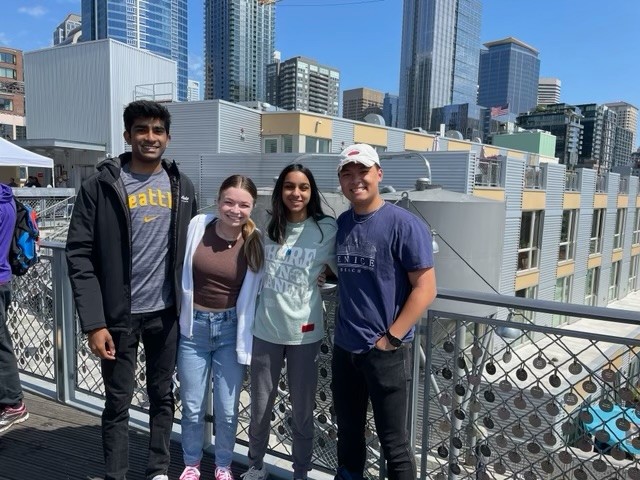 Madison Byrd pictured with other Alaska Airlines interns 